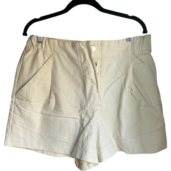 Zara Other - Zara Mens High Waisted Pleated Denim Shorts Cream Off White XXL 34